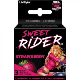 Lifestyles Sweet Rider Condoms Strawberry 3 Pack